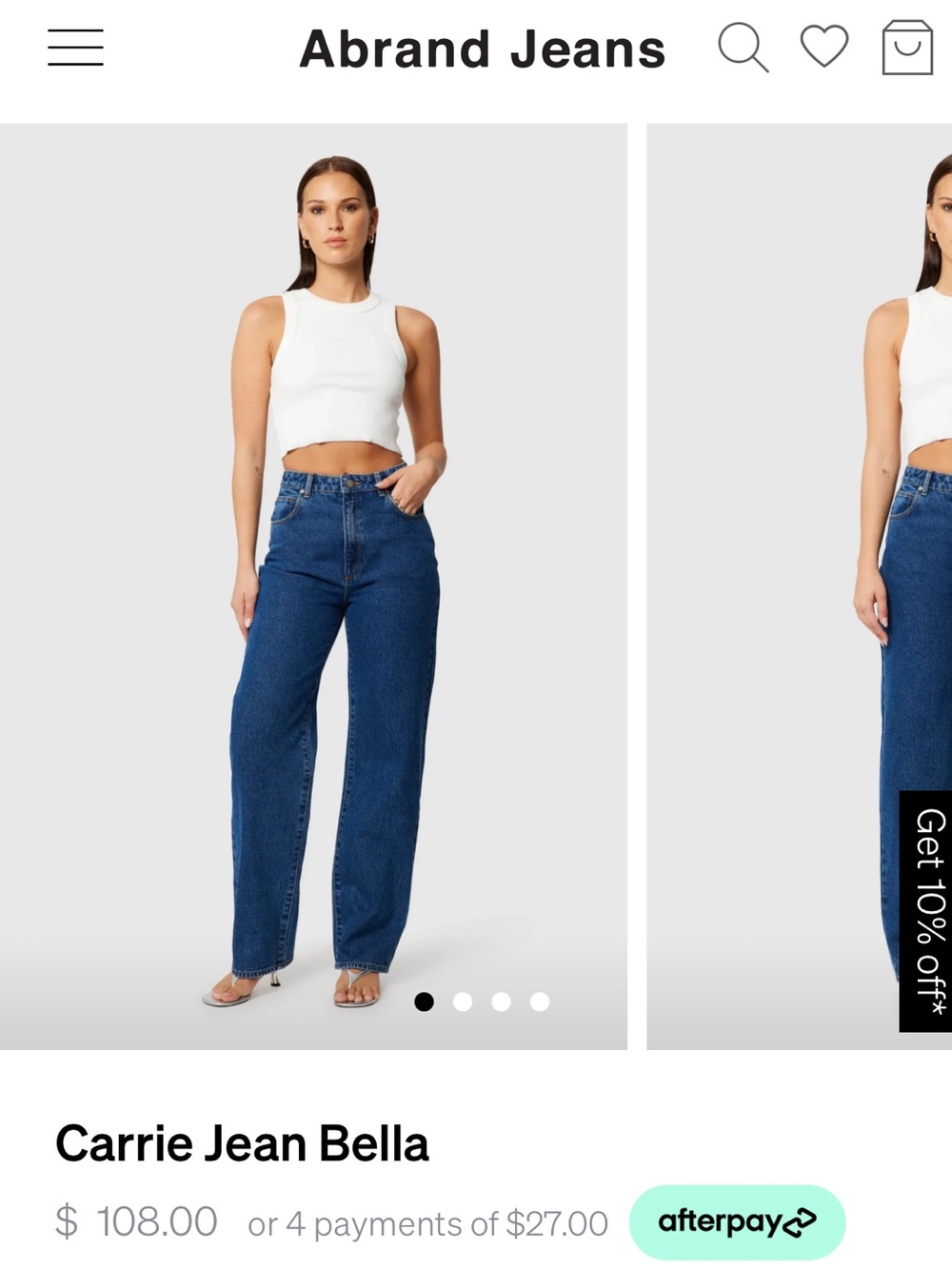 Abrand Carrie Jean Bella Straight Leg Jeans